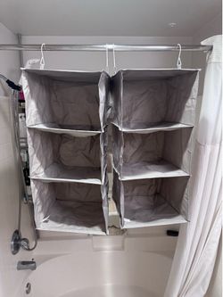 2 Hanging Closet Organizers 3-Shelf 12x11x30 Gray