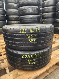 225 40R 19 BRIDGESTONE TURANZA RUN FLAT TIRES 2254019 USED TIRES (PAIR) MOUNT BALANCE INCLUDED