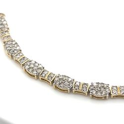 10kt Gold Oval Cluster Rectangle Diamond Tennis Bracelet 9.40grams 7 1/4 “ 3ctw 165027 3