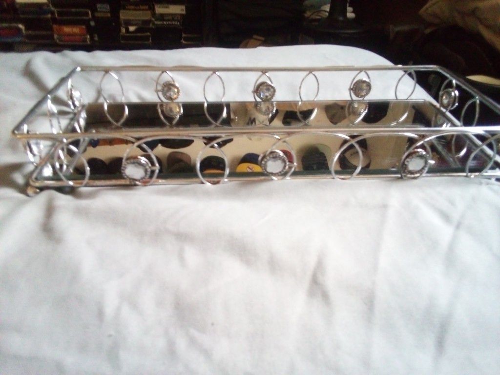 Silver Metal Mirrored Tray
