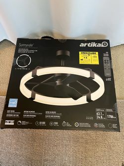 Black frame Artika Sunnyvale 28” Fandelier with Remote. New in the box. Several available, price for one box.