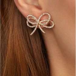 Full 💎 double bow knot Earring