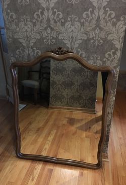 Large Vintage wooden mirror Measures 43"T x 32" W