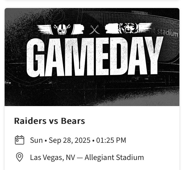 Raiders Vs Bears