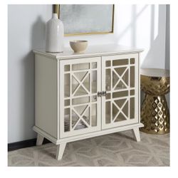 Manor Park Contemporary 2-Door Accent Cabinet, White