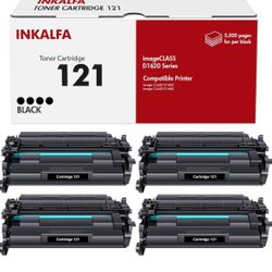 Brand: inkalfa 121 Black Toner Cartridge High Yield 4 Pack Compatible Replacement for Canon 121 CRG-121 CRG121 D1620 Toner for imageCLASS D1620 D1650 