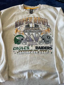 NFL XV 1981 Eagles Vs. Raiders Super Bowl Long Sleeve Sweat Shirt (XL)