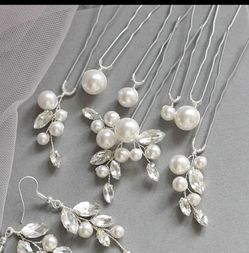 Bridal / special occassion hair jewelry - silver