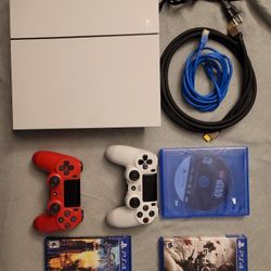 Sony PlayStation 4 PS4 500GB Glacier White Console w/ Accessories 