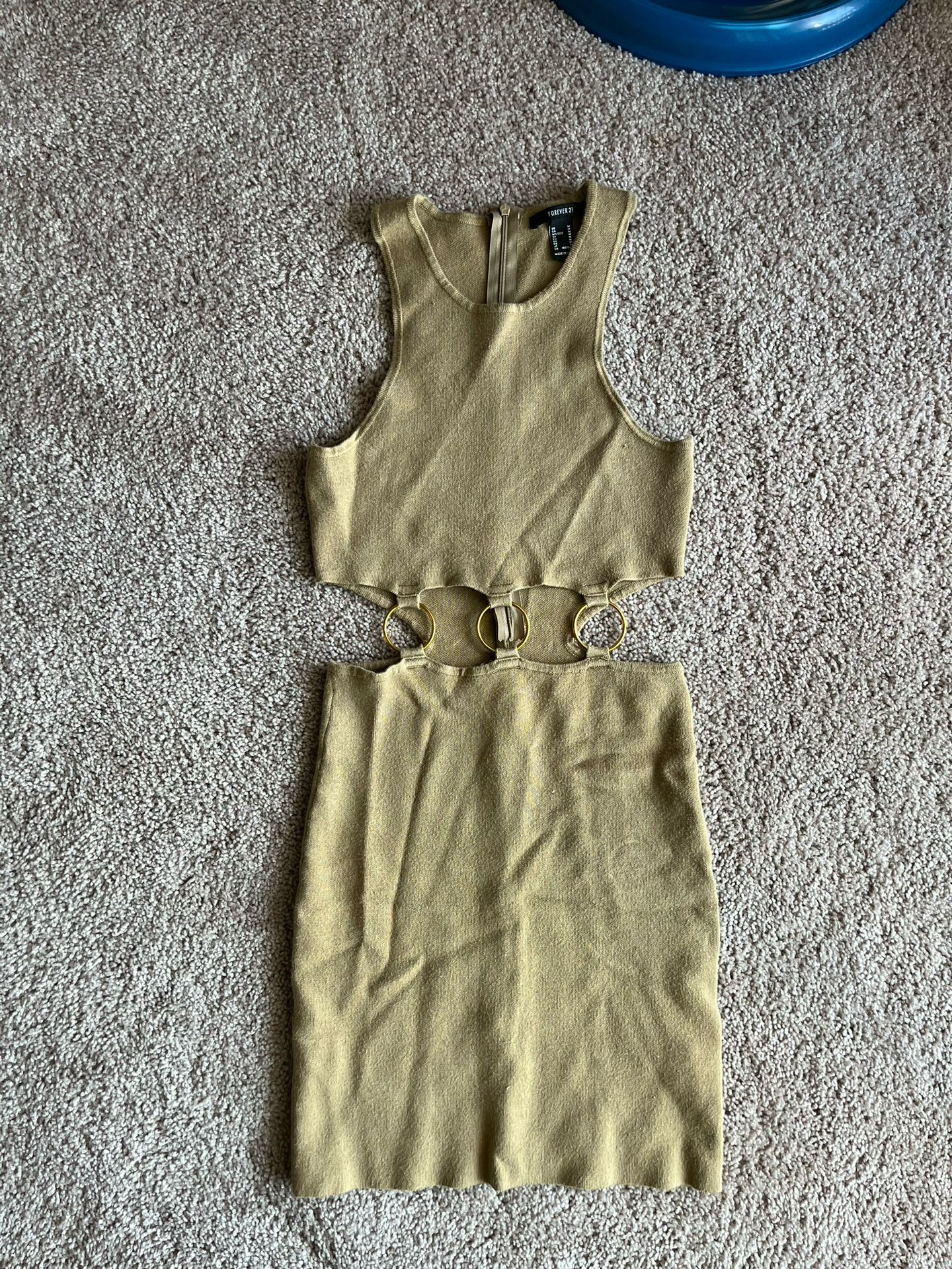 Forever 21 Beige Cutout Dress