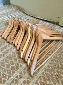 Solid Wood Light Brown Hangers