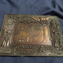 Antique Copper Collectible Dish State Of Texas