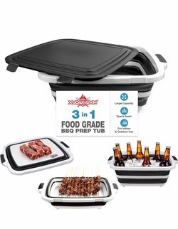 Xudakaixin 3-in-1 Collapsible BBQ Prep Tub