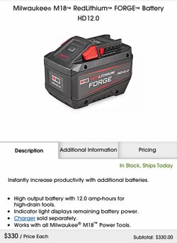 Milwaukee 12 battery