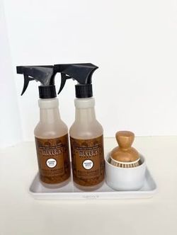 2 Meyer’s Acorn Spice Scented Multi-Surface Cleaner, White Tray & Dish Scrubber