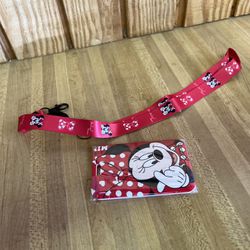 Minnie Mouse Neck Lanyard ID Badge Holder 