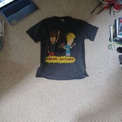 Beavis And Butthead Shirt,  Size Large, Gray