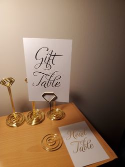 Gold Table # Holder (Wedding Or Other Events)