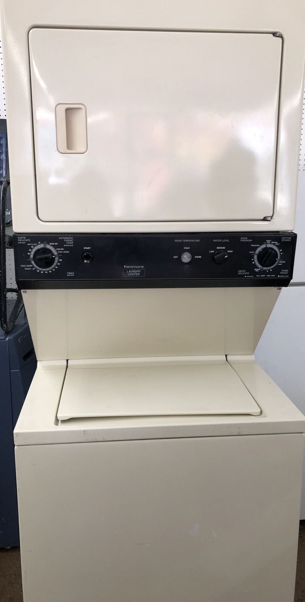 Kenmore Bisque Stackable Washer Dryer 220 Volt Unit! 74” H x 27” W! 30-Day Warranty! We Can Deliver TODAY!