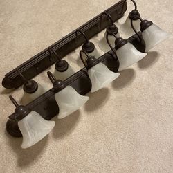 Two Bathroom  5 Light Vanity Fixtures Rubbed Oil Bronze 