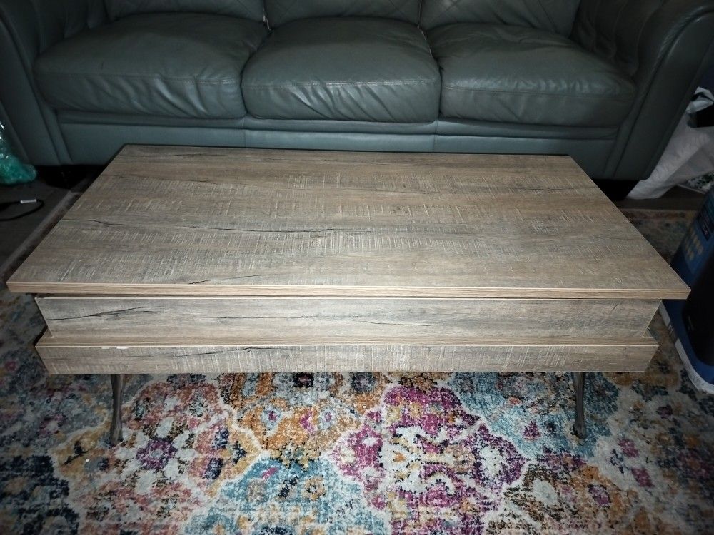 Light Brown Lift Top Coffee Table 