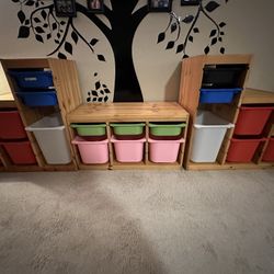 Ikea Trofast Toy Storage with 22 Bins Sold As A Set