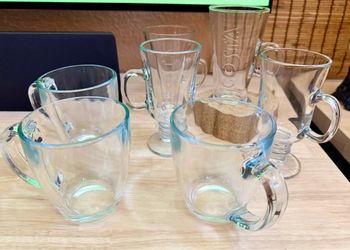 Glass Cappuccino &  Latte Mugs - 7 pieces