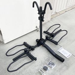 (Brand New) $115 Heavy Duty 2-Bike Rack, Wobble Free Tilting Electric Bicycle Carrier 160lbs Capacity, 2” Hitch 