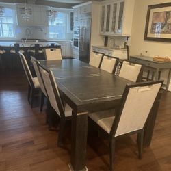 Solid Wood Black Dining Room Table and Chairs for Sale in