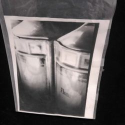 Antique Flour & Sugar Canisters Black & White Darkroom 8x10 Print on 16x20 Board.