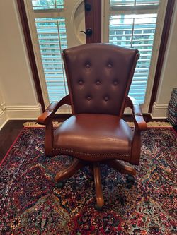 Warm chocolate walnut brown adjustable office swivel chair