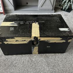 1940’s Marines Military Personal Issued Soldier Wood Trunk 