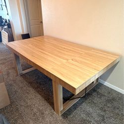 Modern Wood Dining / Work Table – Excellent Condition