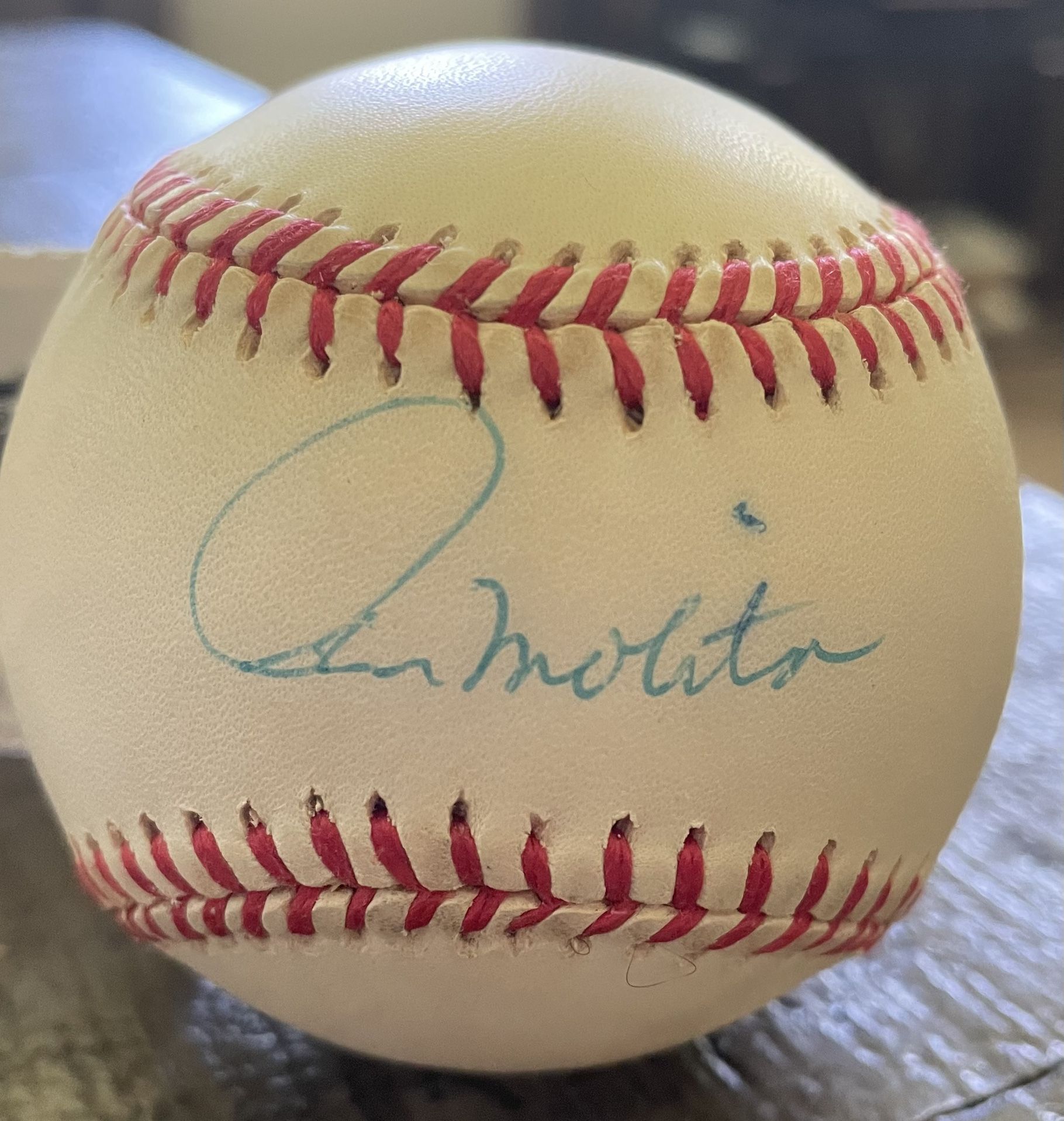 Paul Molitor Minnesota Twins signed baseball in 1998. Tiger Stadium.
