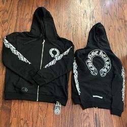 Chrome heart zip up