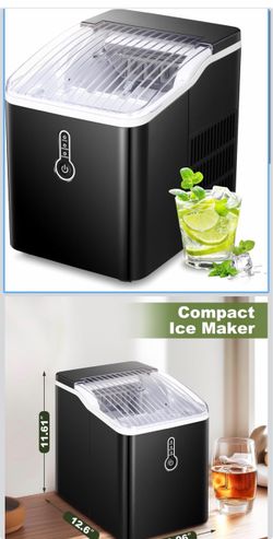 Ice Makers Countertop,Ice Machine Maker Countertop with Self-Cleaning,26Lbs/24H,9 Cubes in 8 Mins,Portable Ice Maker Machine with Ice Scoop/Basket for