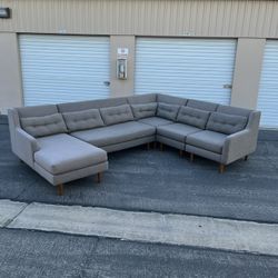 5P MCM Modular West Elm Sectional Sofa ( Can Deliver For $10 )