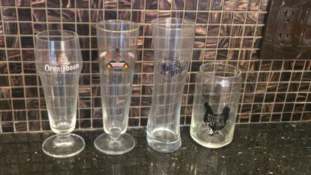 Set of 4 Branded Beer Glasses