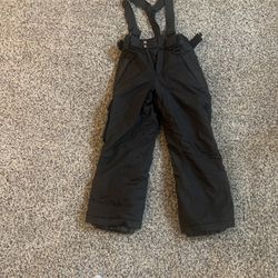 Sport Essentials Kids Black Insulated Snow Pants with Suspenders Size  8