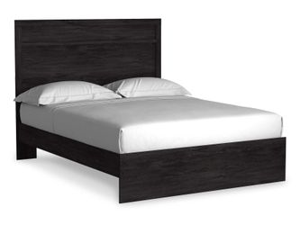 Belachime Black Queen Panel Bed
