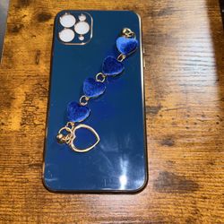 11 Pro Max, blue heart pendant case
