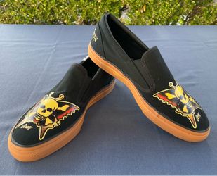 NWT Converse All Star Sailor Jerry Death Moth/Skull Butterfly Slip-On Sneakers