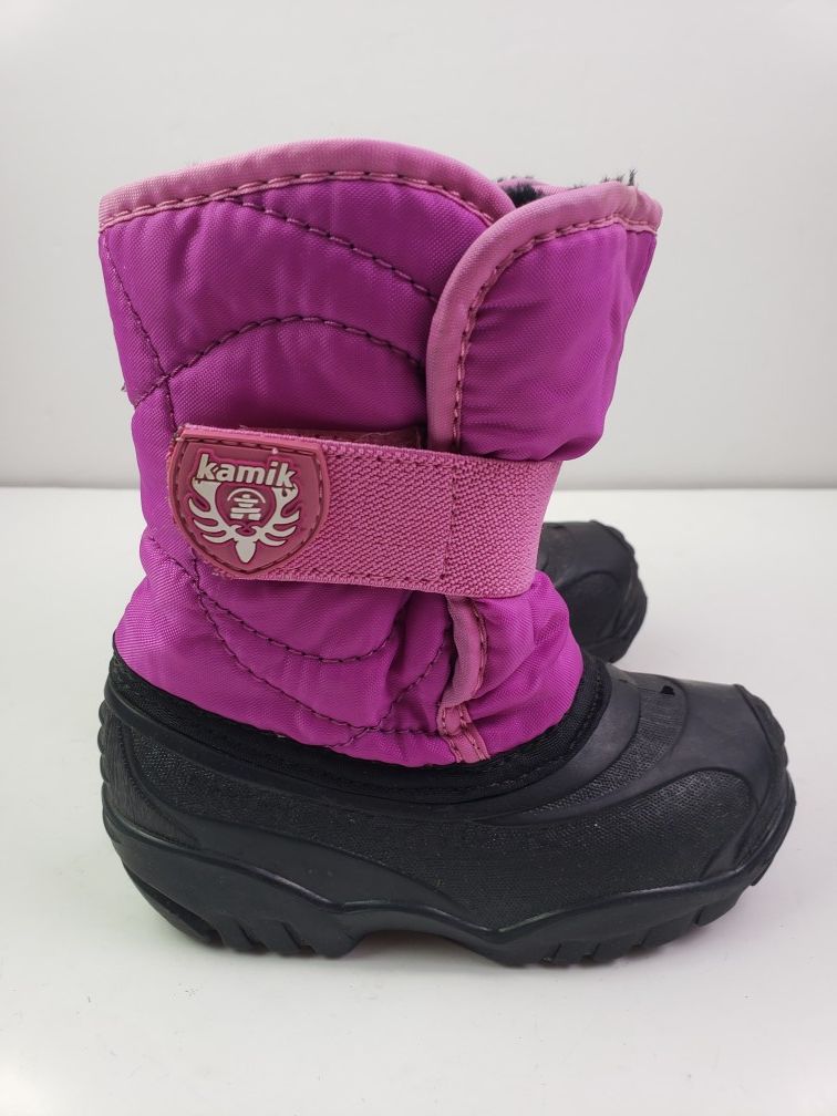 Kamik Toddler Pink Girls Slip On Winter Snow Boots Size 8