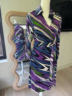 Like New DVF Multicolor Jeanne Wrap Dress