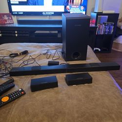 5.1.ULTIMEA 5.1.2 Soundbar with Dolby Atmos, 8" Wireless Subwoofer, Home Theater Surround Sound System, TV Sound Bar with 2 Upward-Firing 