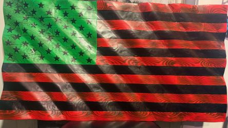 Hand Carved Rendition of American Flag