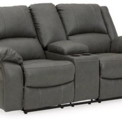 Calderwell Manual Reclining Loveseat with Console