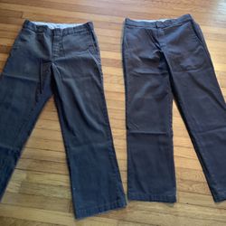 Dark Brown Dickies Original Fit 874 Work Pants 33x32, 34x32