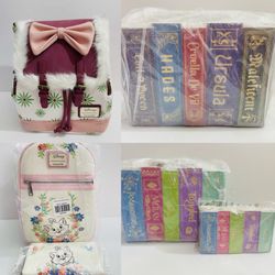 $200 Each ❤️ Disney Haunted Mansion Anniversary Aristocats Marie Stitch Shoppe Princess Villain Book Loungefly Mini Backpack Crossbody Wallet 