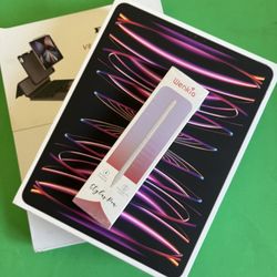 Apple iPad Pro 12.9” 6th Generation (M2 Chip / 2022 Model) 256gb with Pencil & Keyboard  (Apple Care + 03 / 2026) 